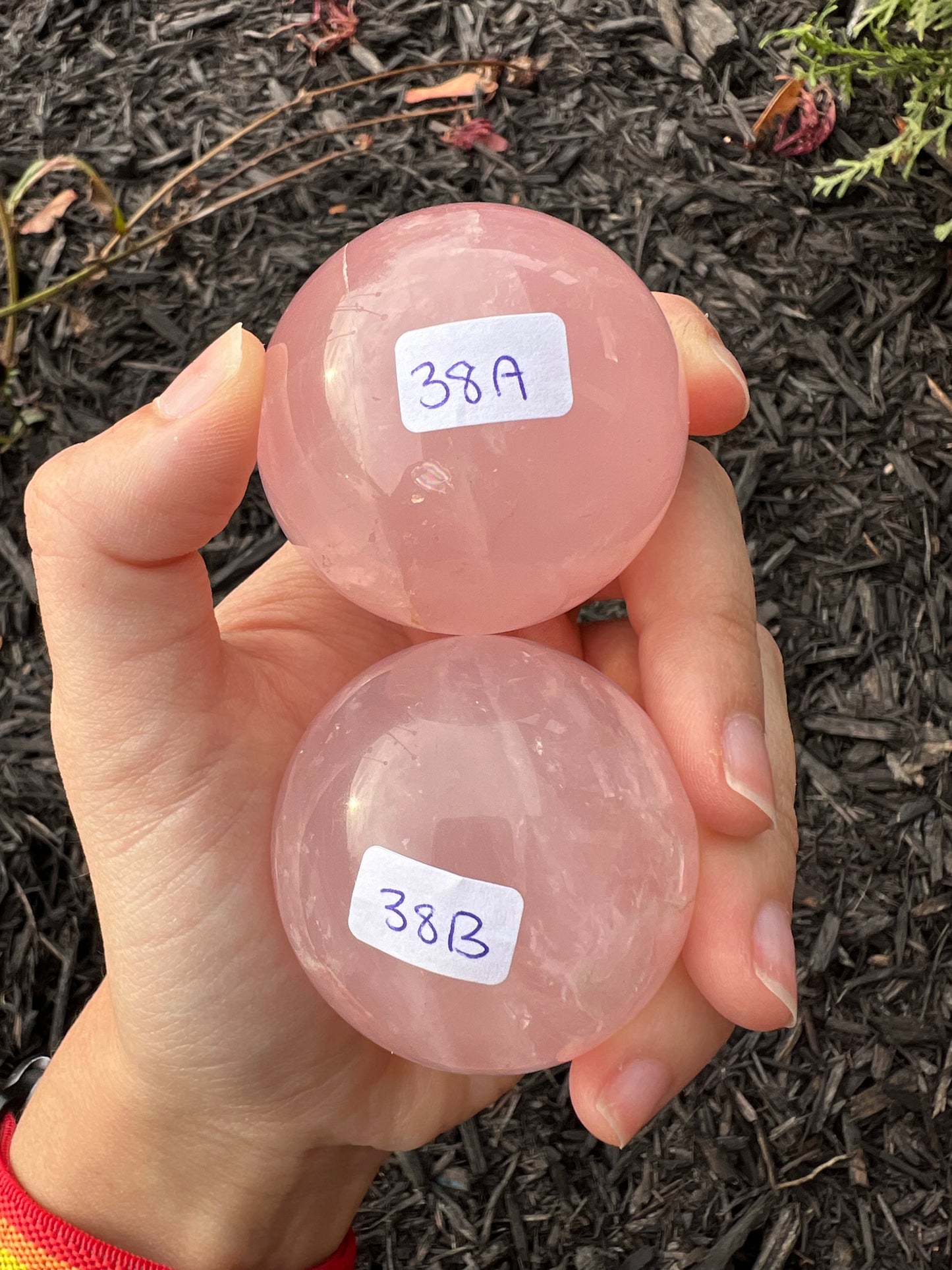 Star rose quartz spheres (LARGER)