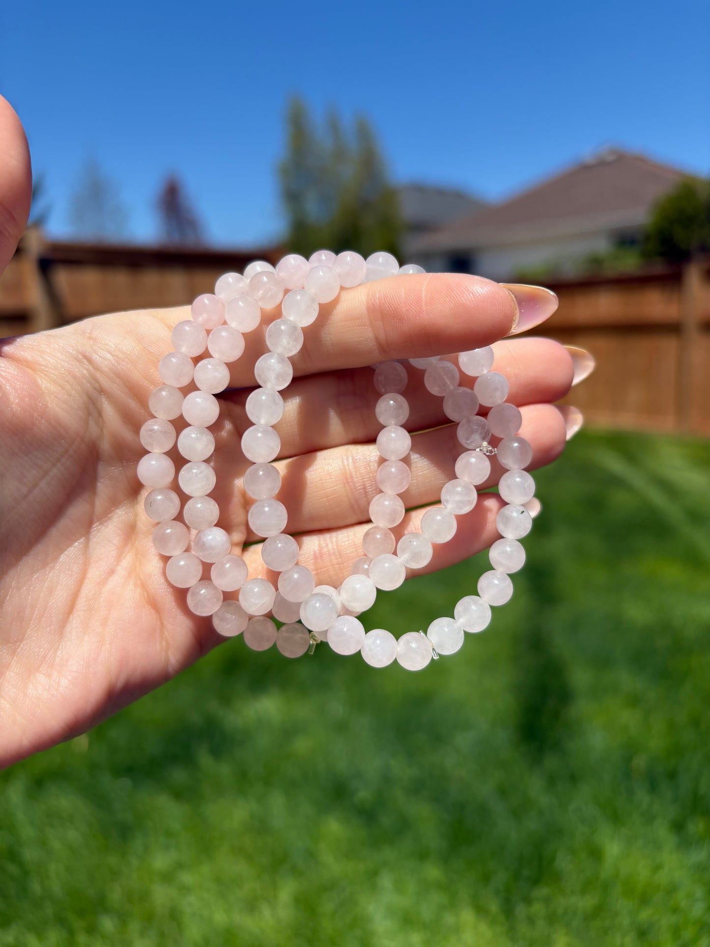 Rose quartz bracelets