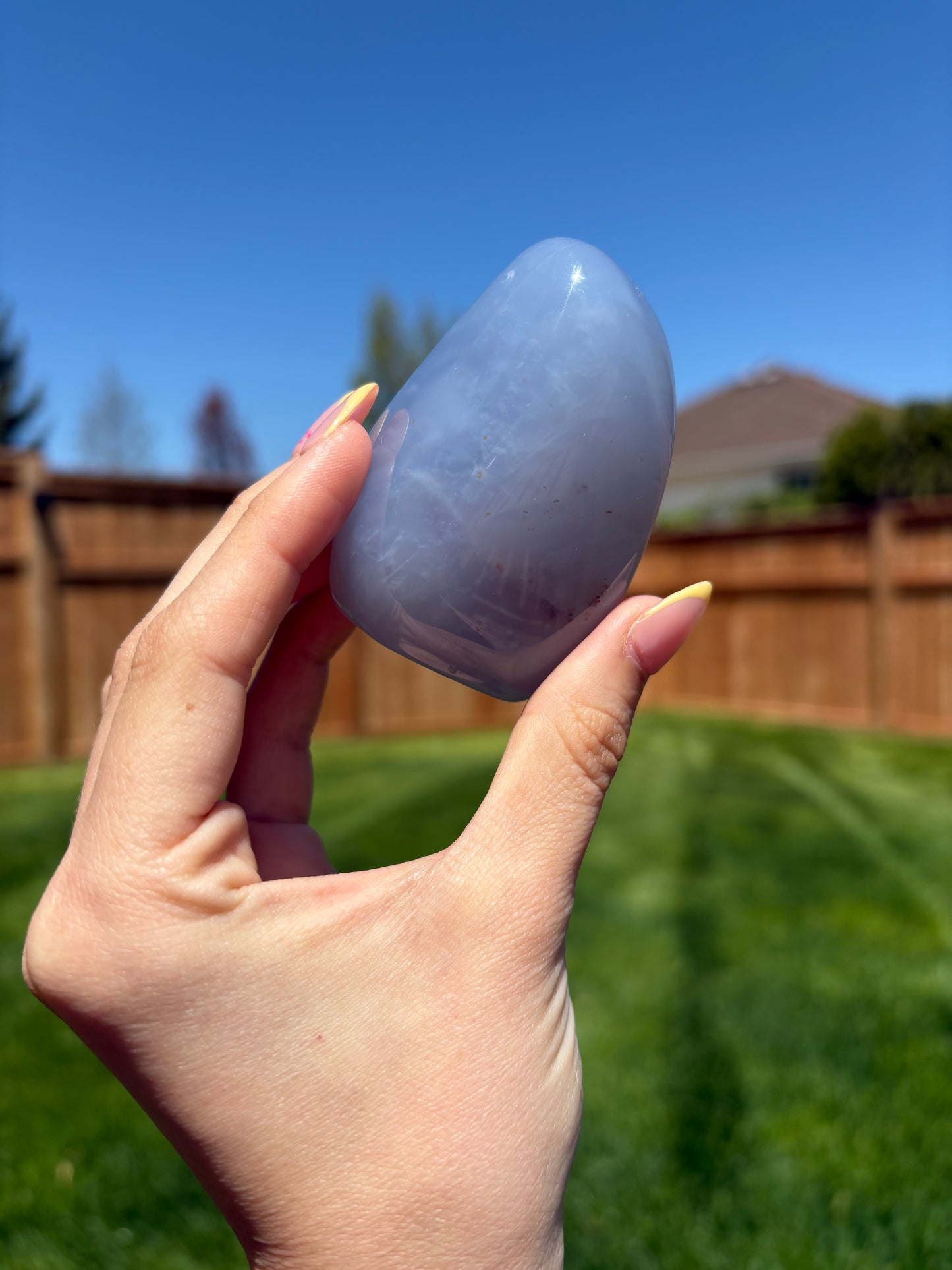 Blue chalcedony freeform 69B