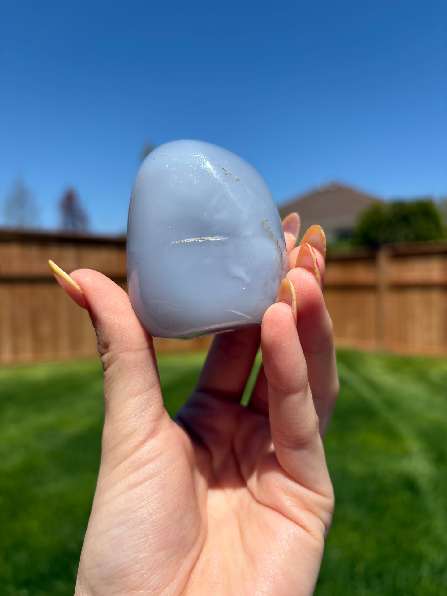 Blue chalcedony freeform 60A