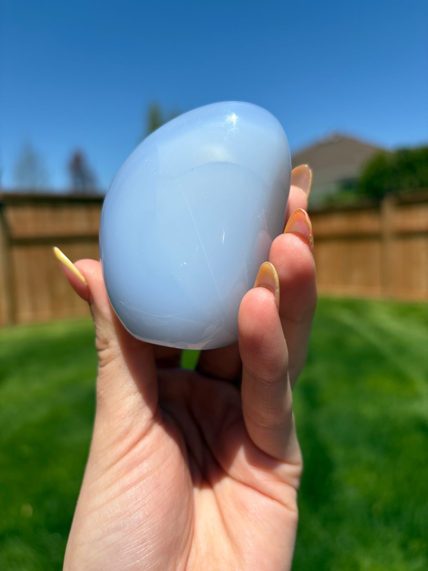 Blue chalcedony freeform 60B