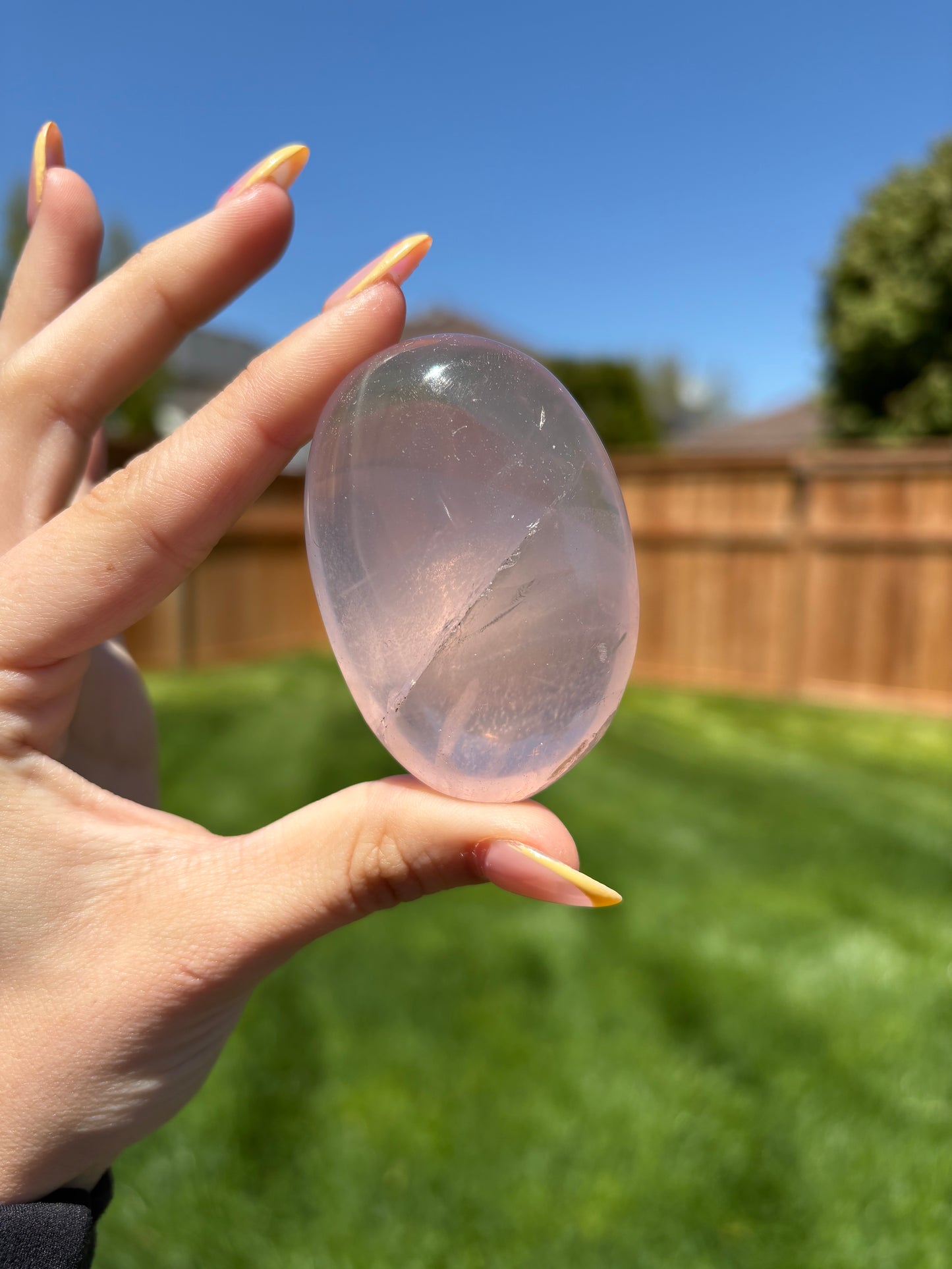 Rose quartz palmstone 12A