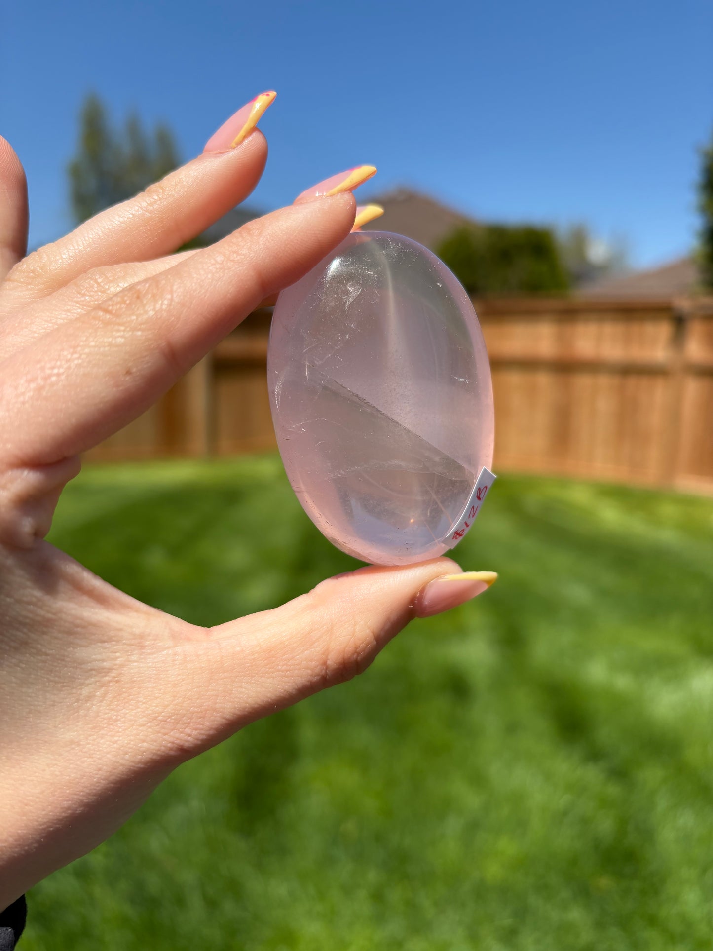 Rose quartz palmstone 12A