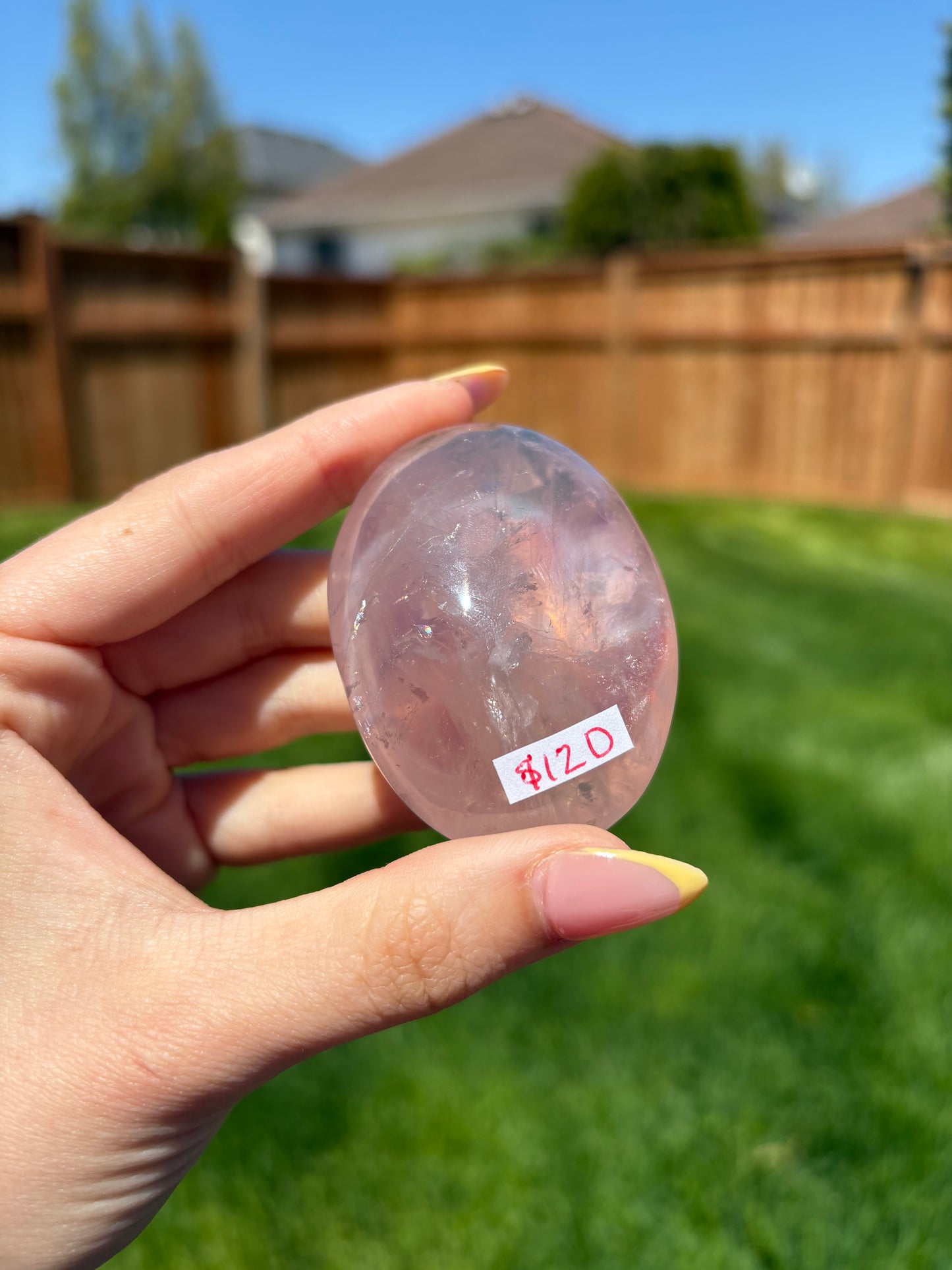 Rose quartz palmstone 12D