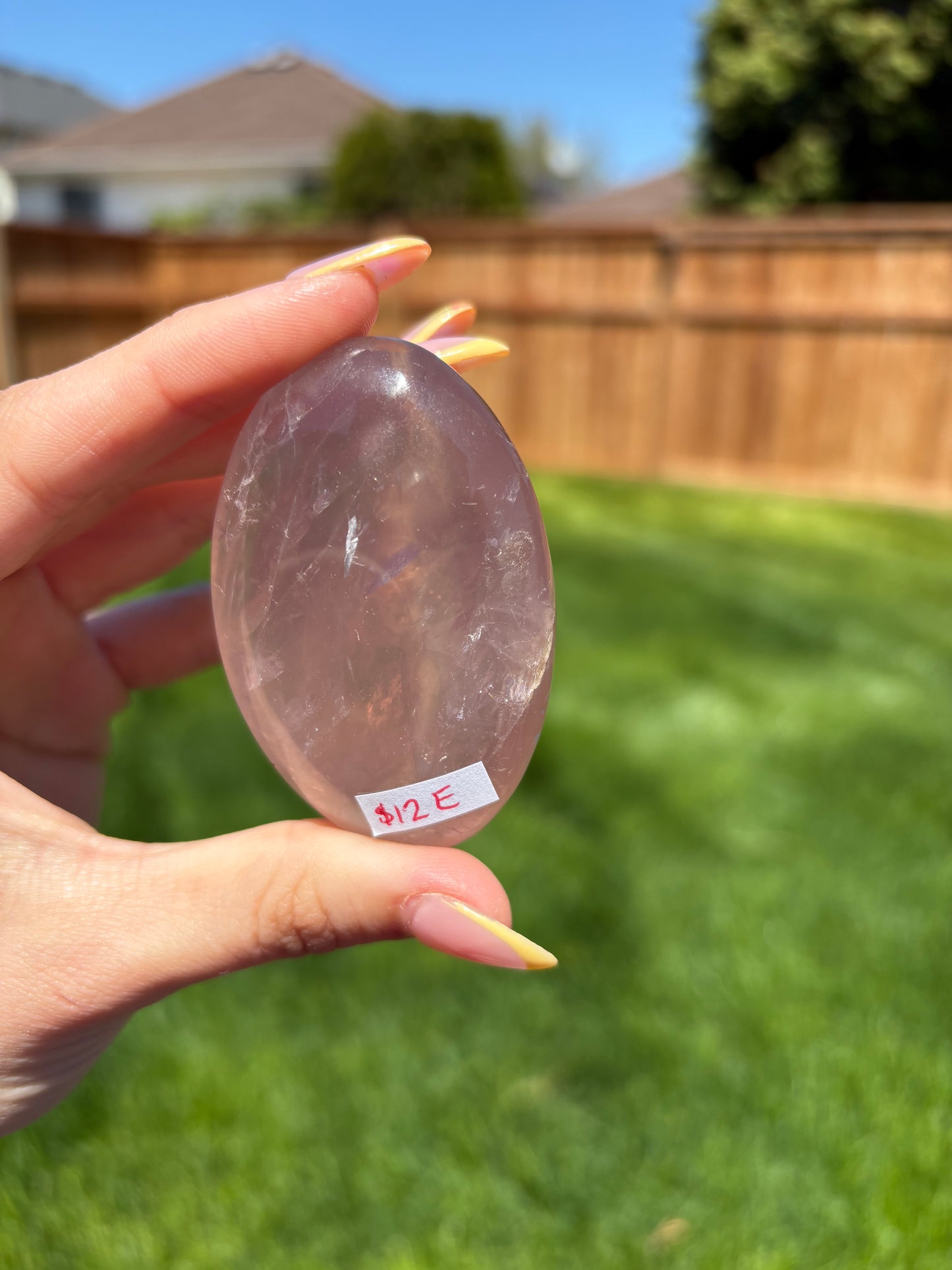 Rose quartz palmstone 12E
