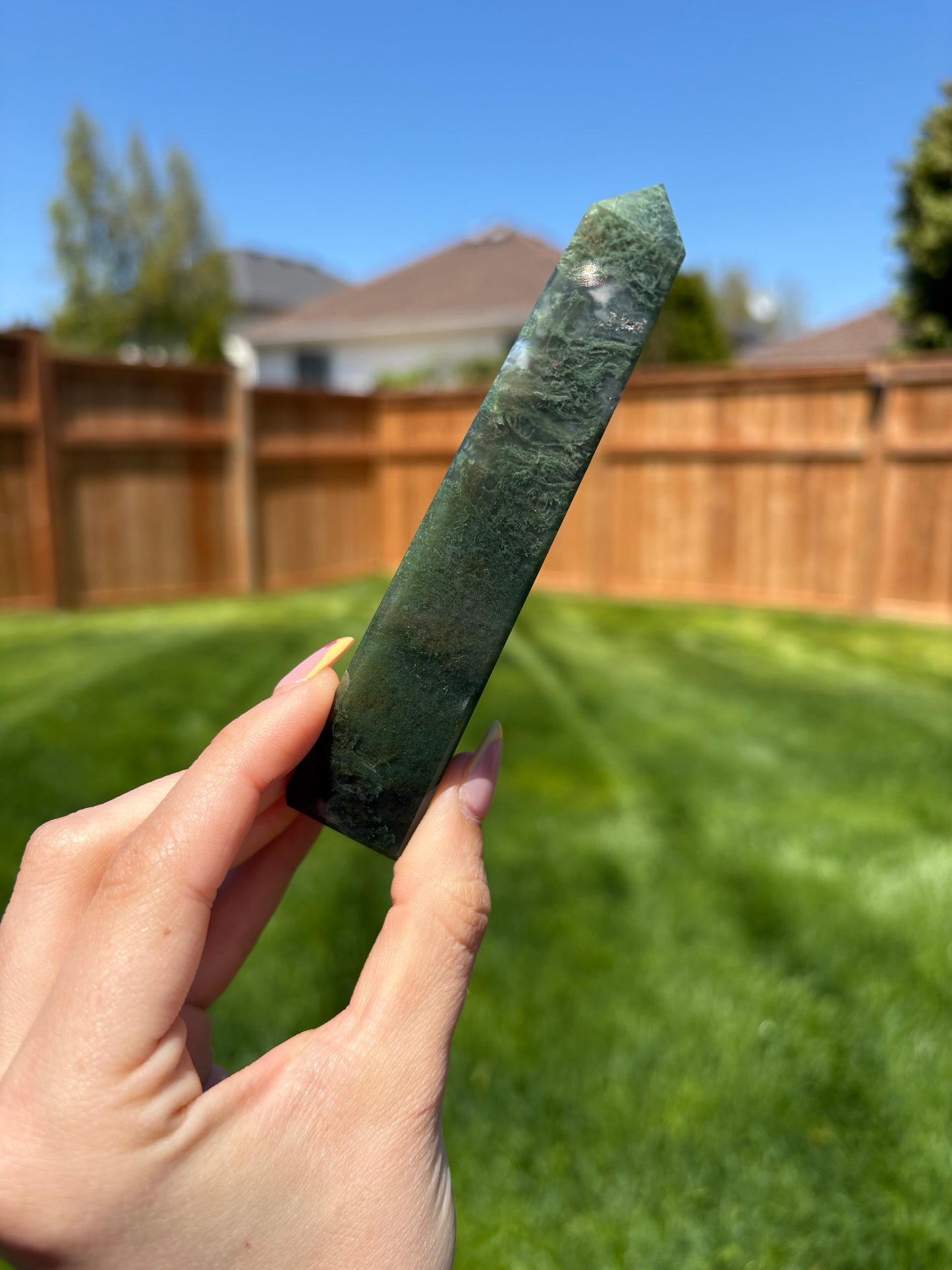 Moss agate tower 19