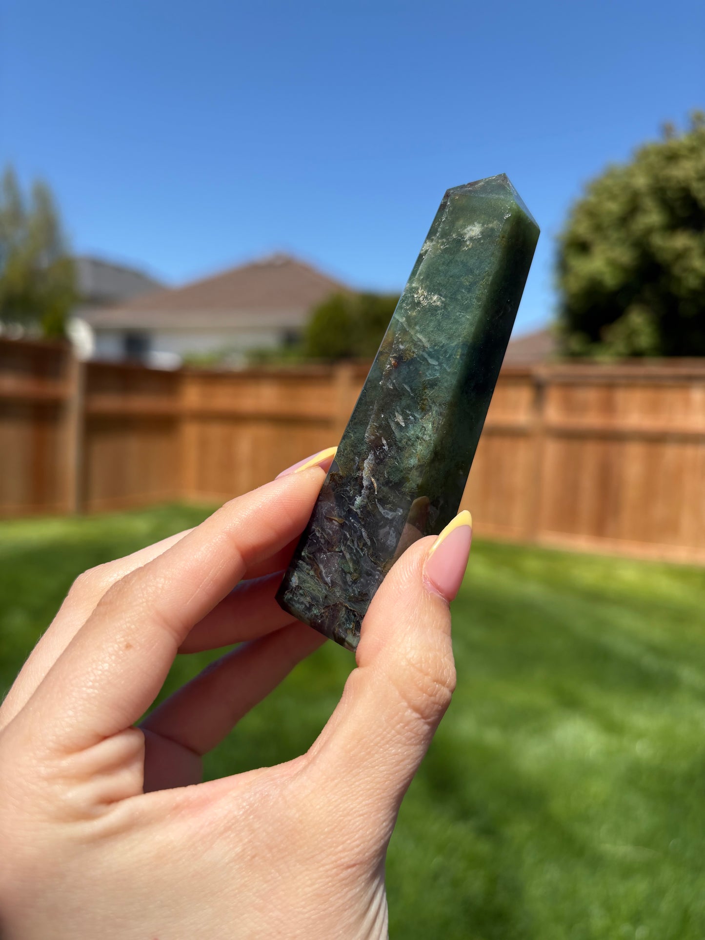 Moss agate tower 15