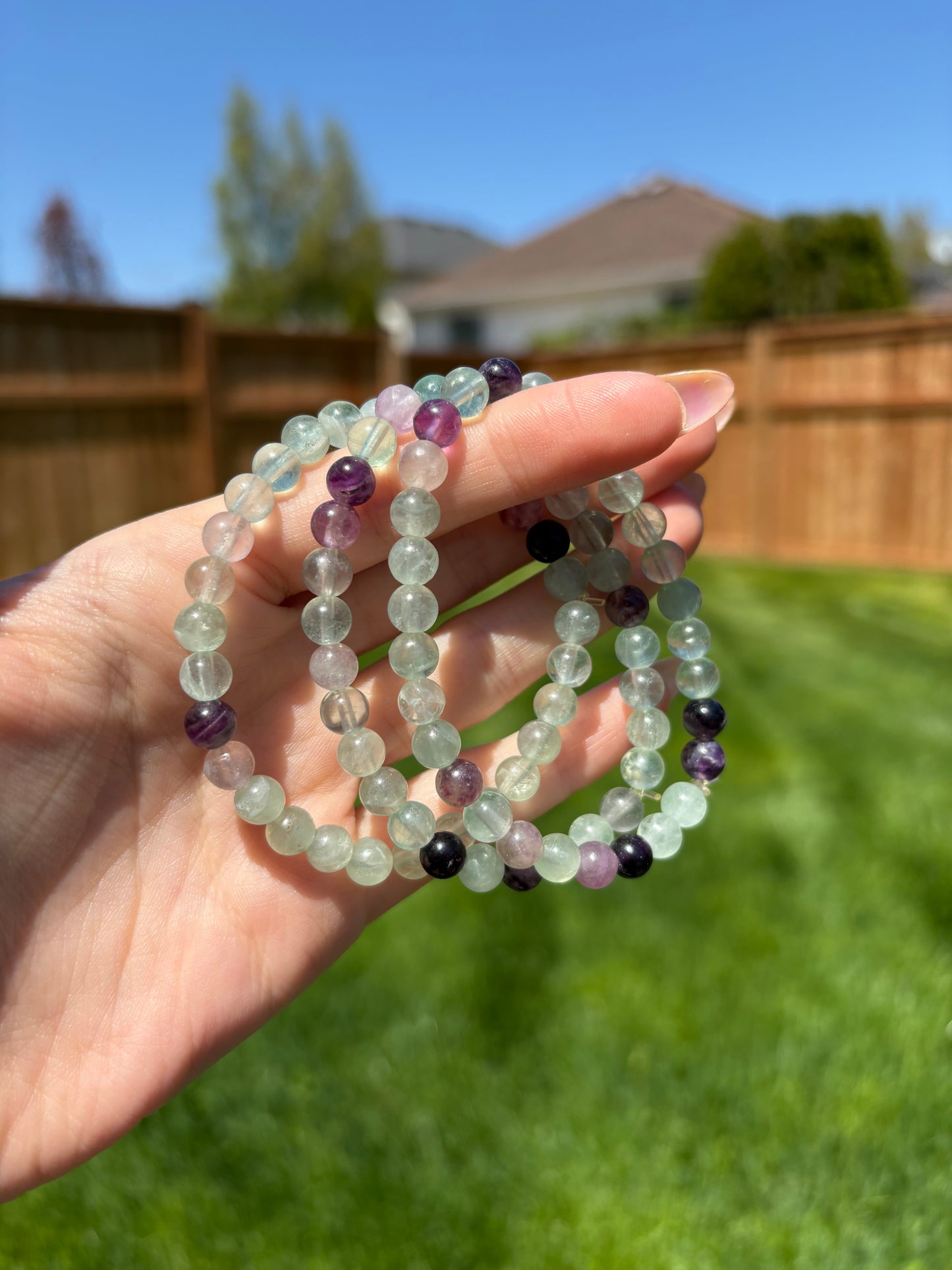 Rainbow fluorite bracelets