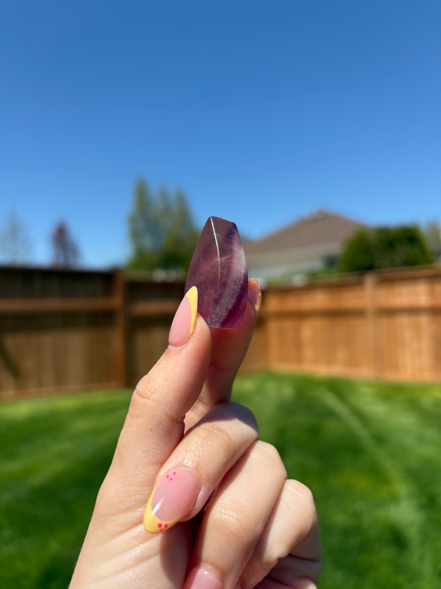 Mini rainbow fluorite flame C