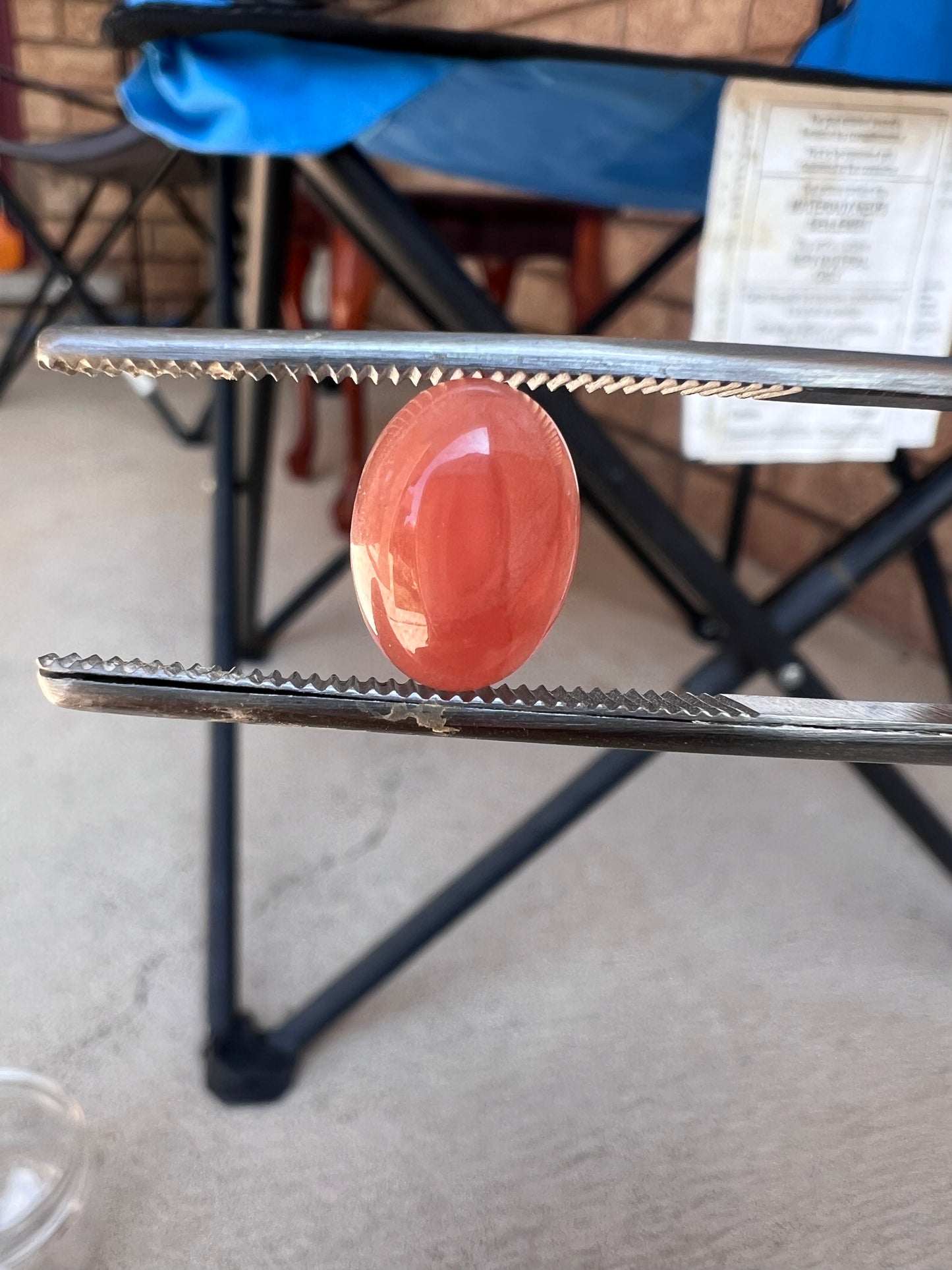 Oval rhodochrosite cabochon (A)