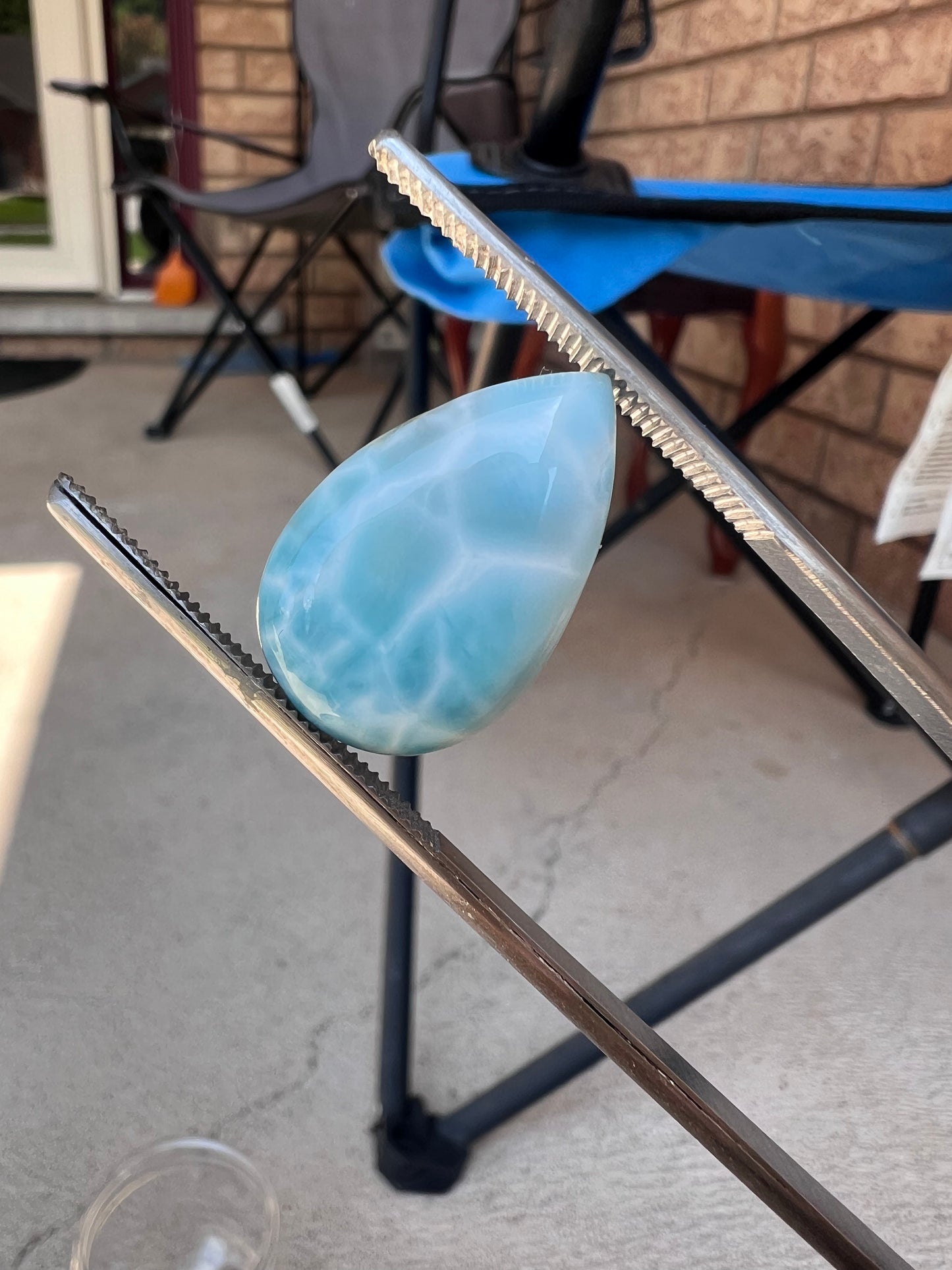 Larimar teardrop cabochon