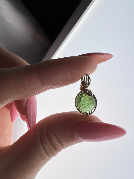 925 green tourmaline pendant