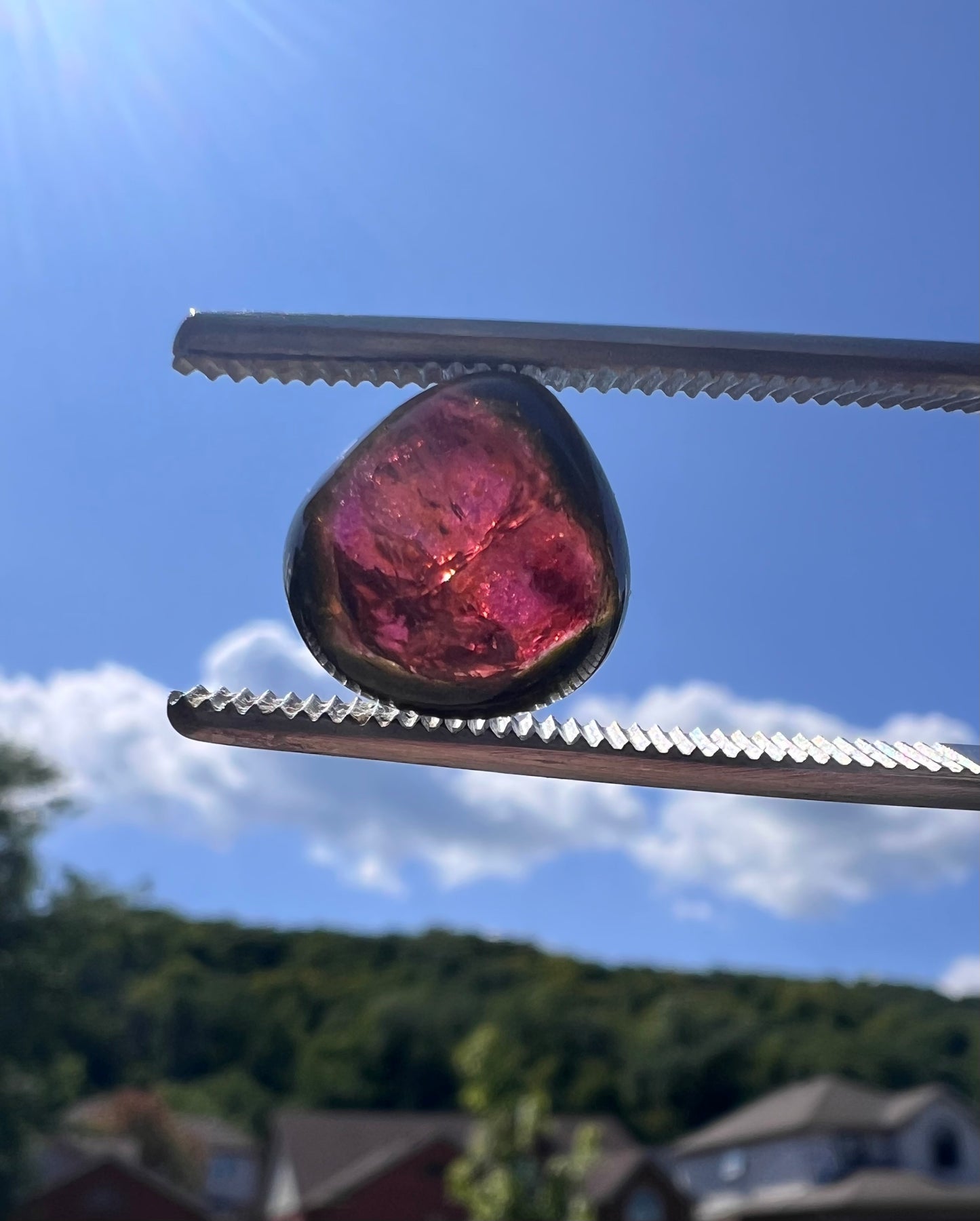 Watermelon tourmaline cabochon