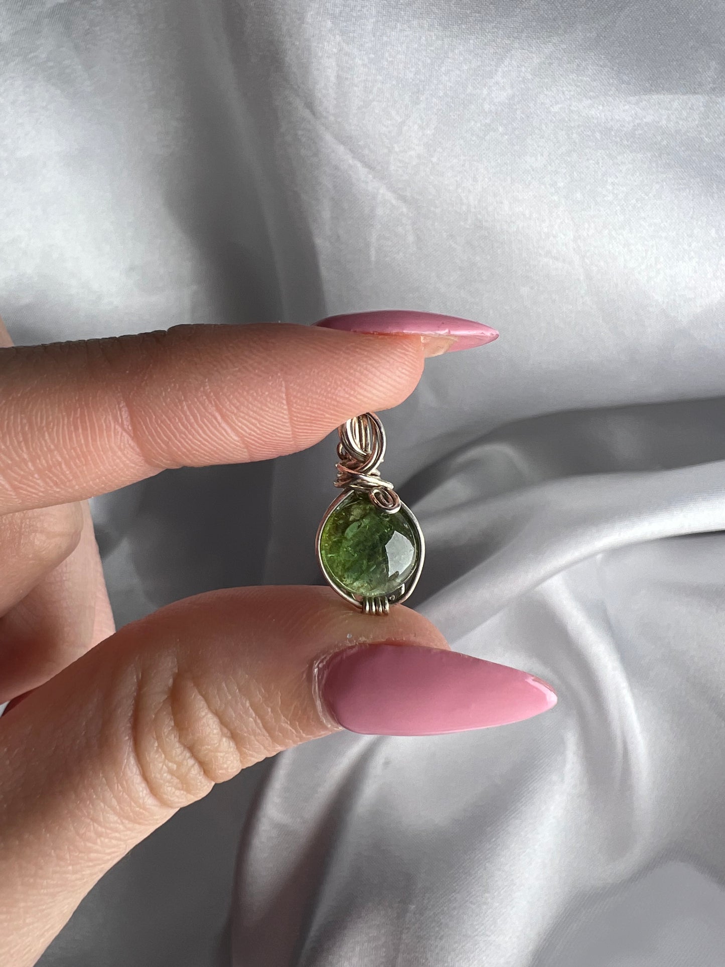 925 green tourmaline pendant