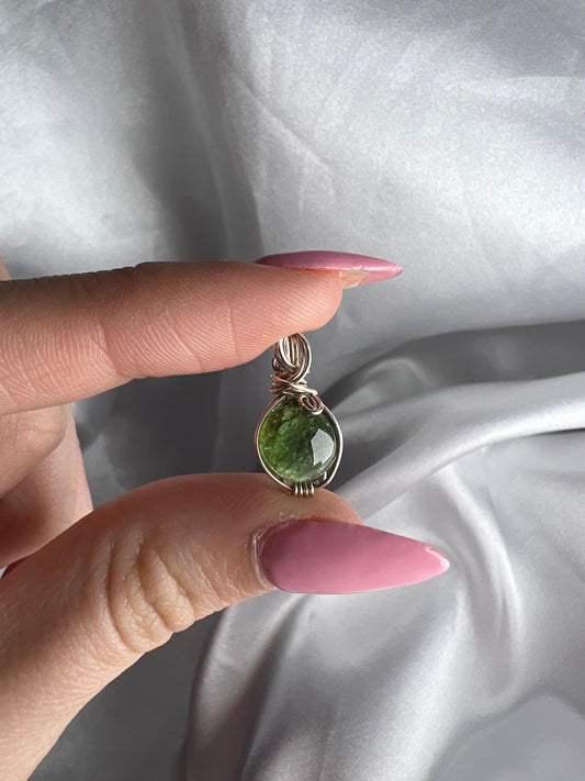 925 green tourmaline pendant
