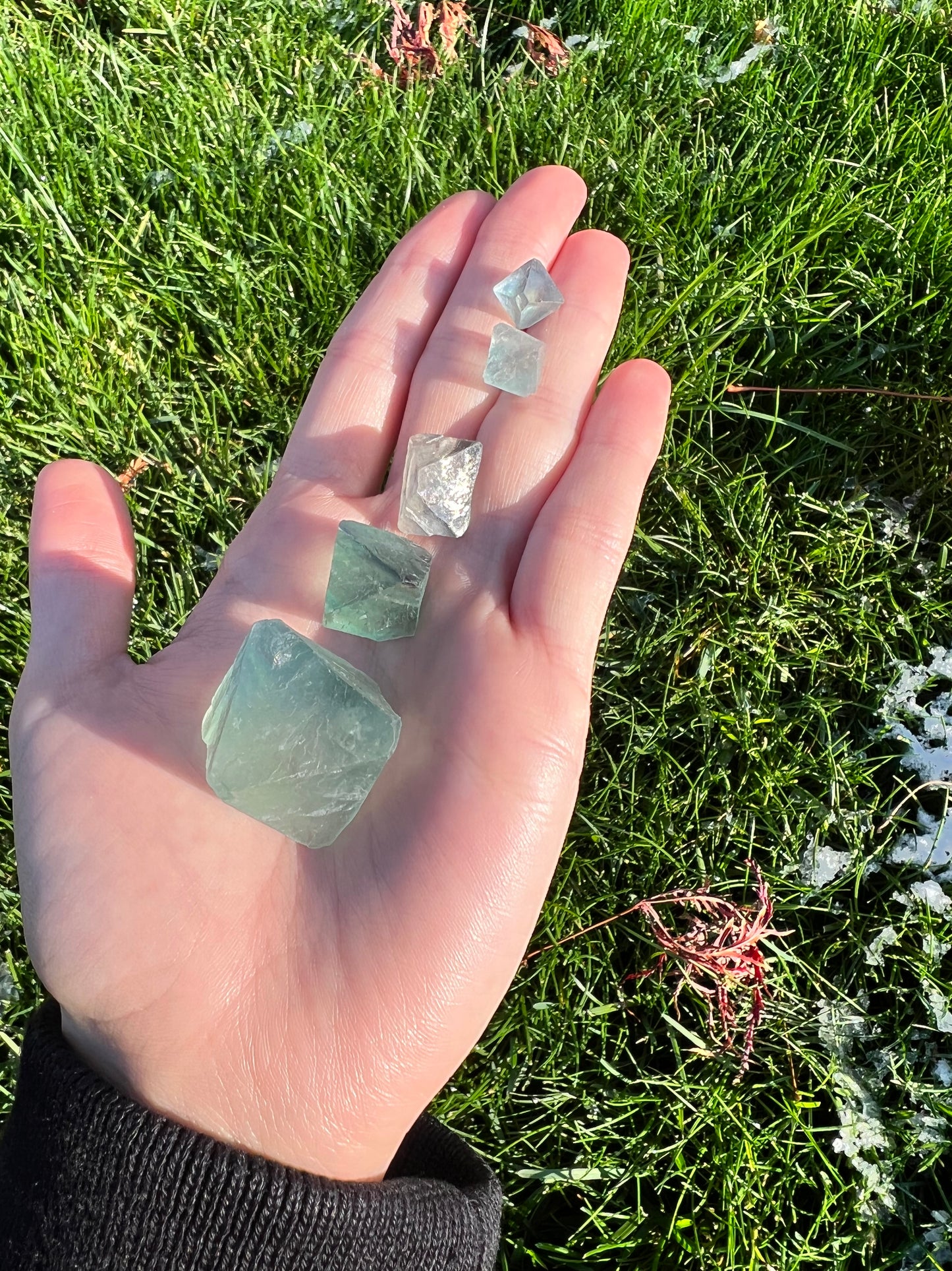 Natural fluorite octachedrals