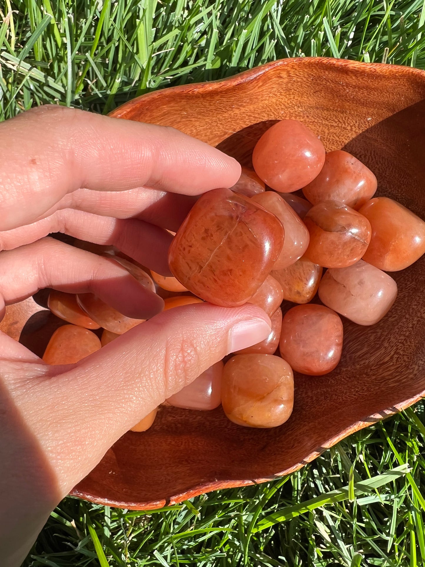 Orange aventurine tumbles
