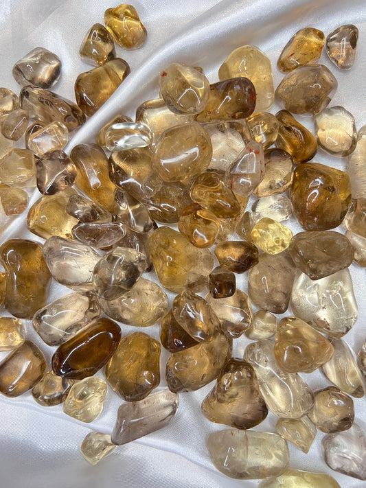 Natural citrine tumbles