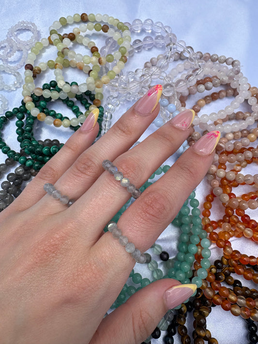 Labradorite faceted beaded ring