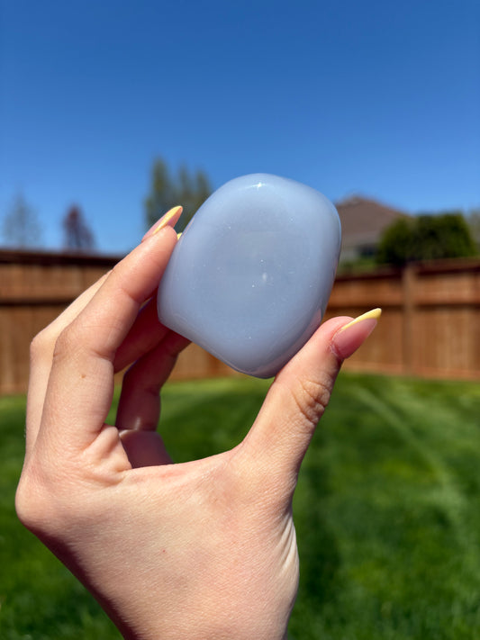 Blue chalcedony freeform 60A