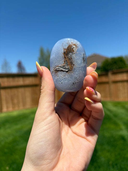 Blue chalcedony freeform 35