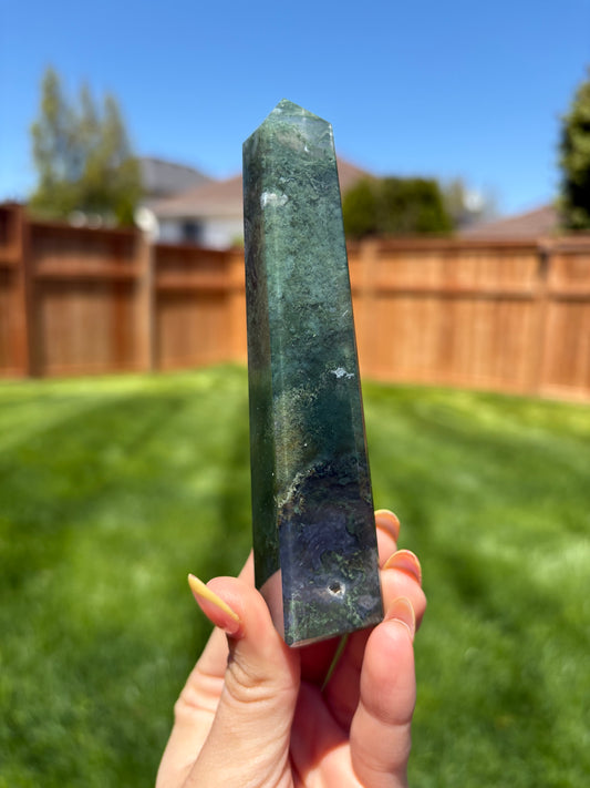Moss agate tower 19