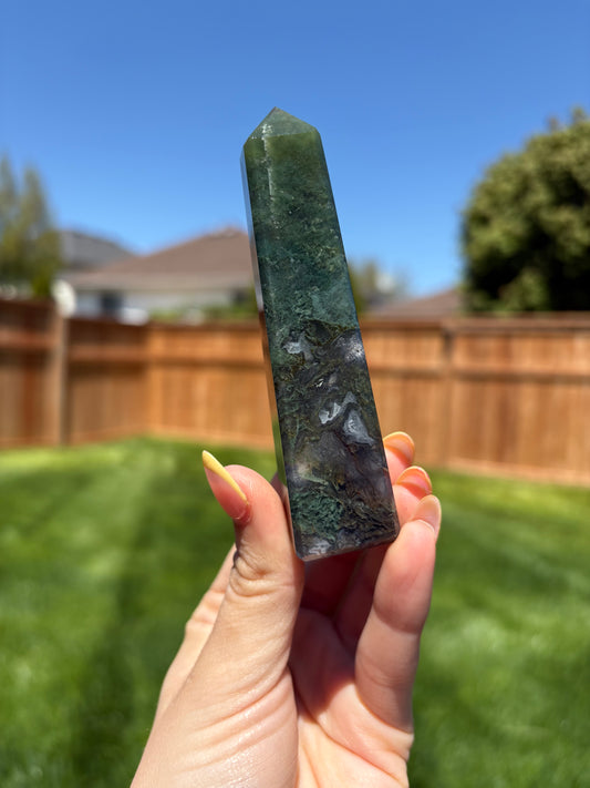 Moss agate tower 15