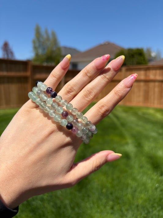 Rainbow fluorite bracelets