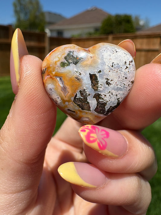 Mini sea jasper heart B