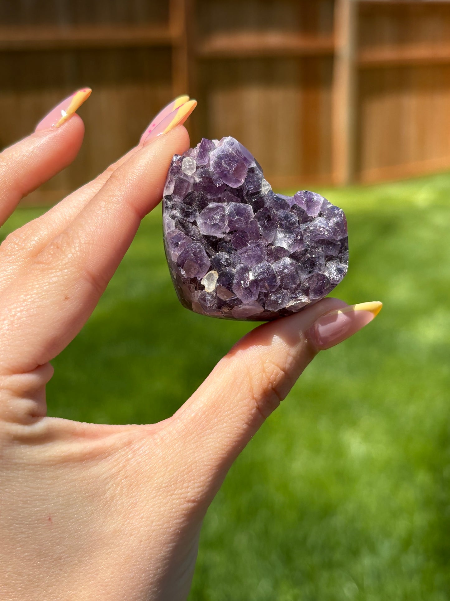 Amethyst cluster hearts