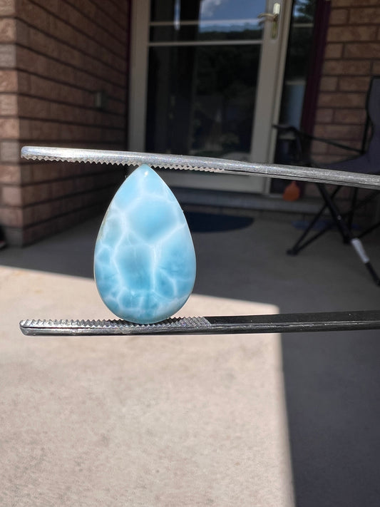 Larimar teardrop cabochon