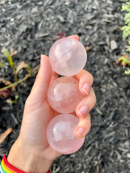 Star rose quartz spheres (SMALLER)
