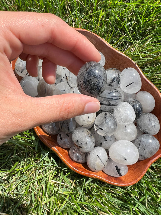 Tourmaline quartz tumbles